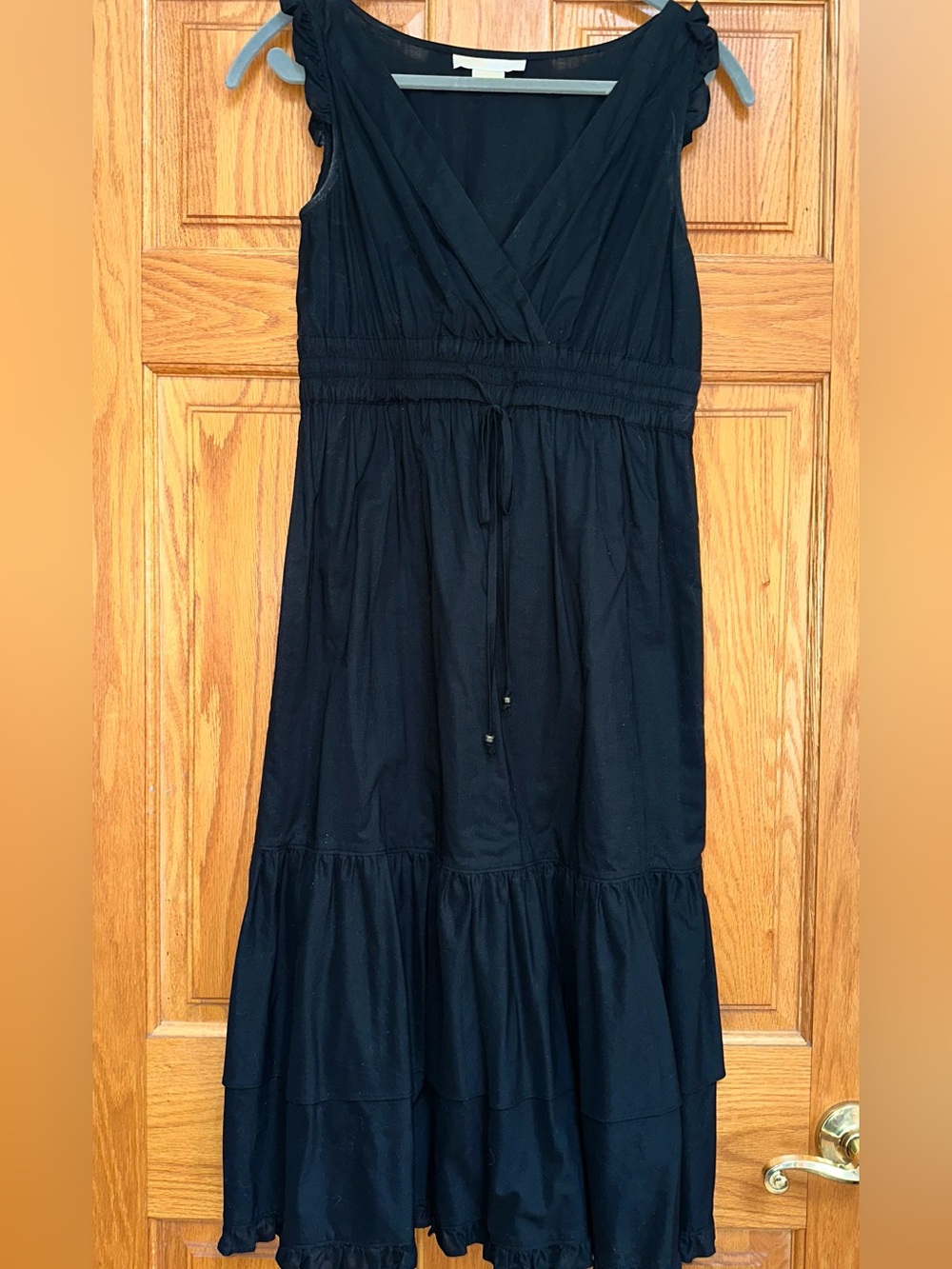 Michael Kors Black Sleeveless Dress with Crossover Detail